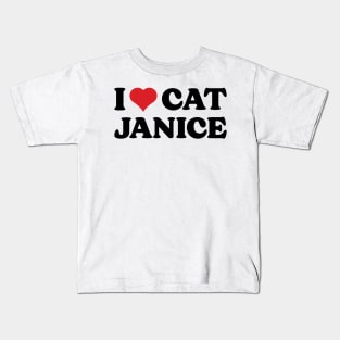 I Heart Cat Janice v2 Kids T-Shirt